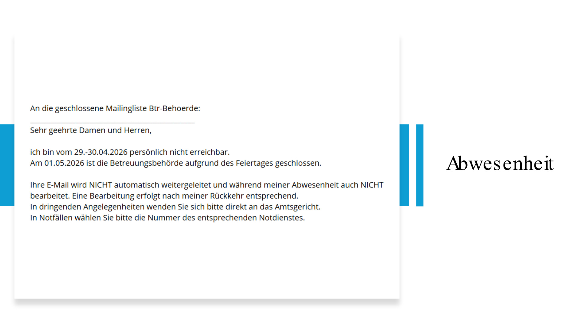 Pick Maillingliste für Betreuungsbehörden S.14